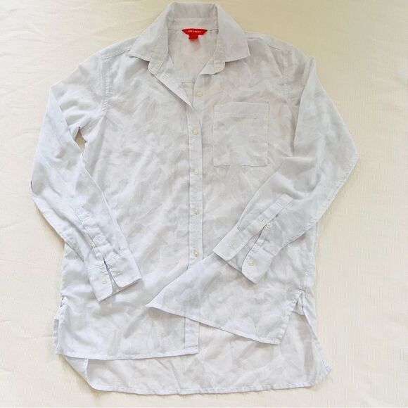 Joe Fresh Womens Top Shirt Button Down White Classic Leaf Longsleeve Casual XS N - Picture 1 of 3
